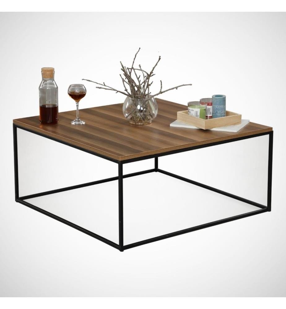 Table basse, noyer, panneau de particules mélaminé