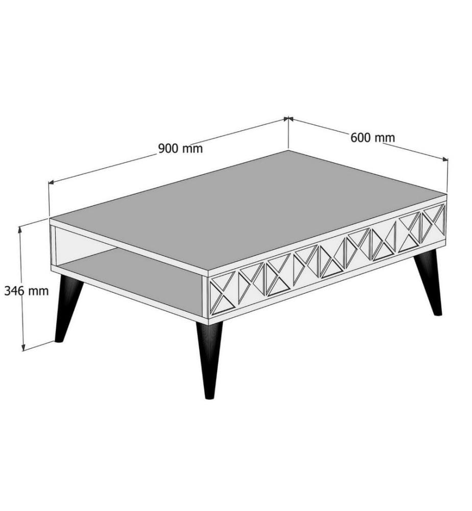 Table basse, chêne, panneau de particules mélaminé