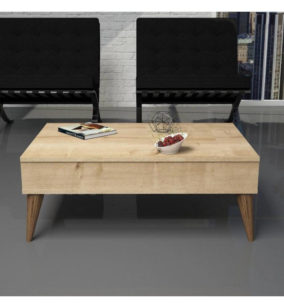 Table basse, chêne, panneau de particules mélaminé