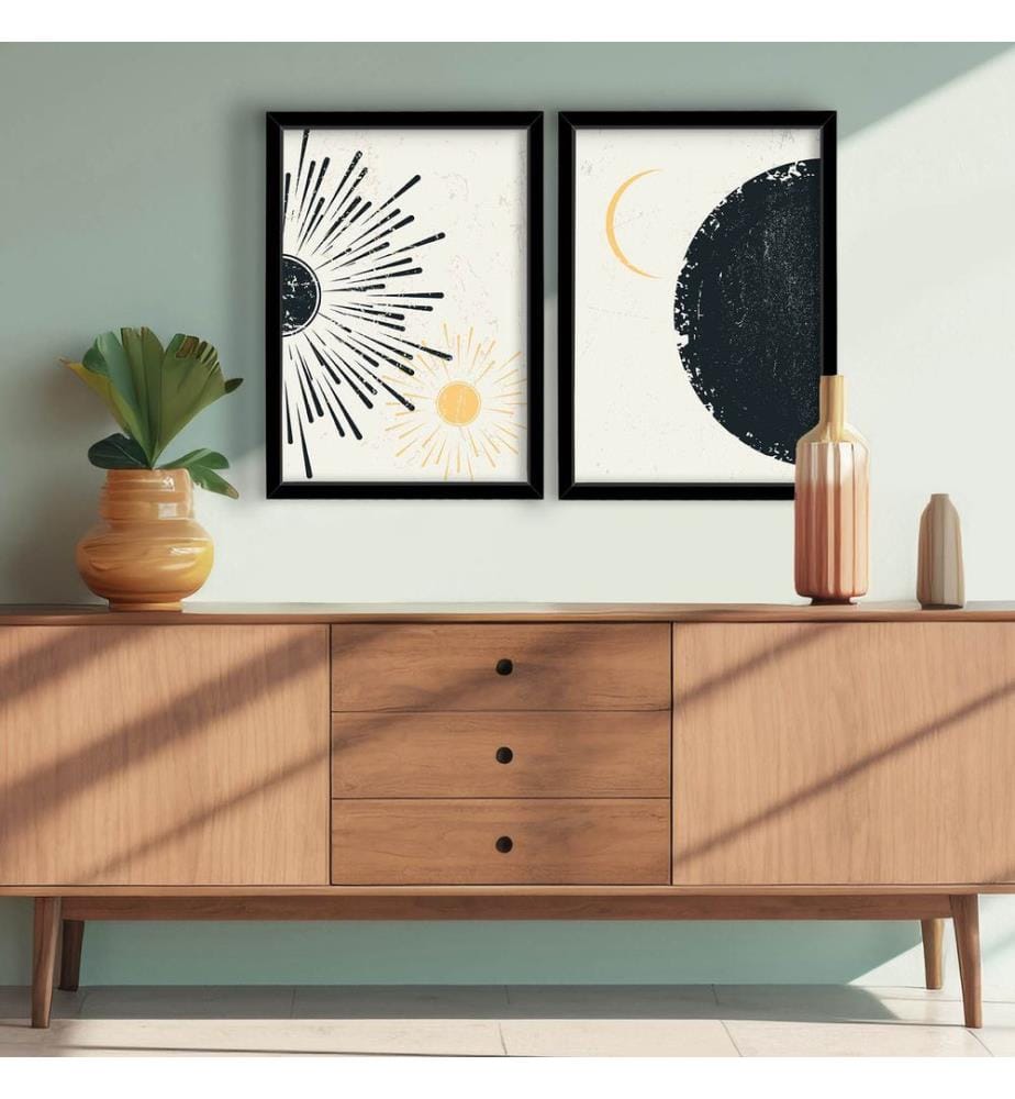 Dekoratives gerahmtes MDF-Gemälde, 2 Stück, mehrfarbig, 100 % MDF, Rahmen: 100 % HOLZ