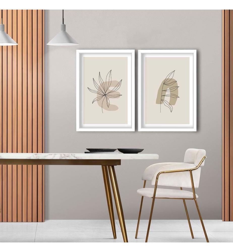 Dekoratives gerahmtes MDF-Gemälde, 2 Stück, mehrfarbig, 100 % MDF, Rahmen: 100 % HOLZ
