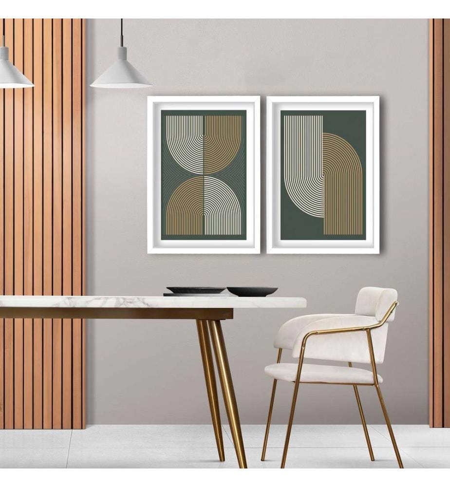 Dekoratives gerahmtes MDF-Gemälde, 2 Stück, mehrfarbig, 100 % MDF, Rahmen: 100 % HOLZ