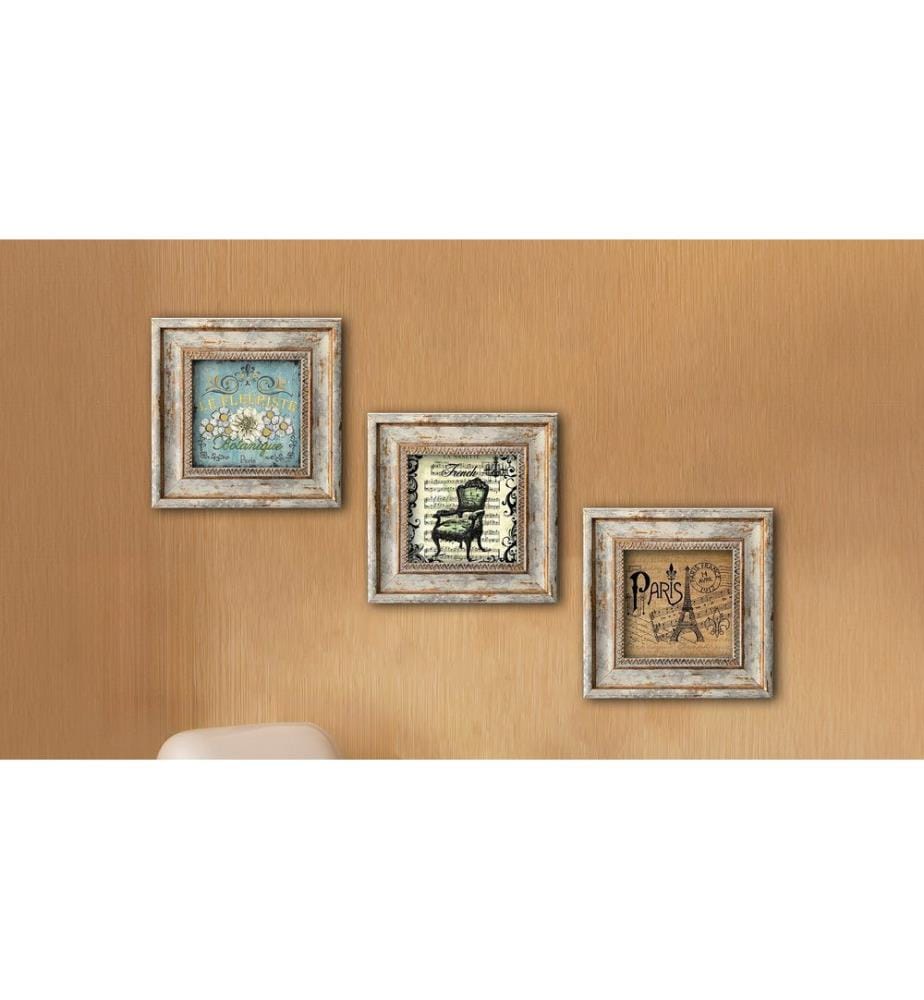 Dekorative gerahmte MDF-Gemälde, 3 Stück, mehrfarbig, Gemälde: 100 % MDF