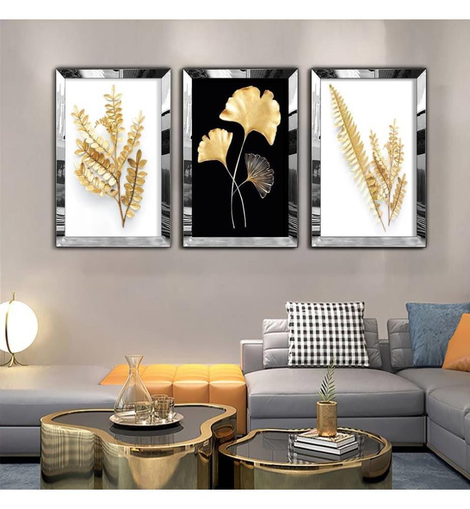 Dekoratives MDF-Plexiglas-Gemälde, 3-teilig, mehrfarbig, Gemälde: 100 % MDF, Rahmen: 100 % PLEXIGLAS