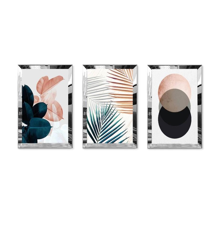 Dekoratives MDF-Plexiglas-Gemälde, 3-teilig, mehrfarbig, Gemälde: 100 % MDF, Rahmen: 100 % PLEXIGLAS