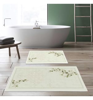 Badematten-Set, 2-teilig, mehrfarbig, 100% Polyester, rutschfeste Unterseite