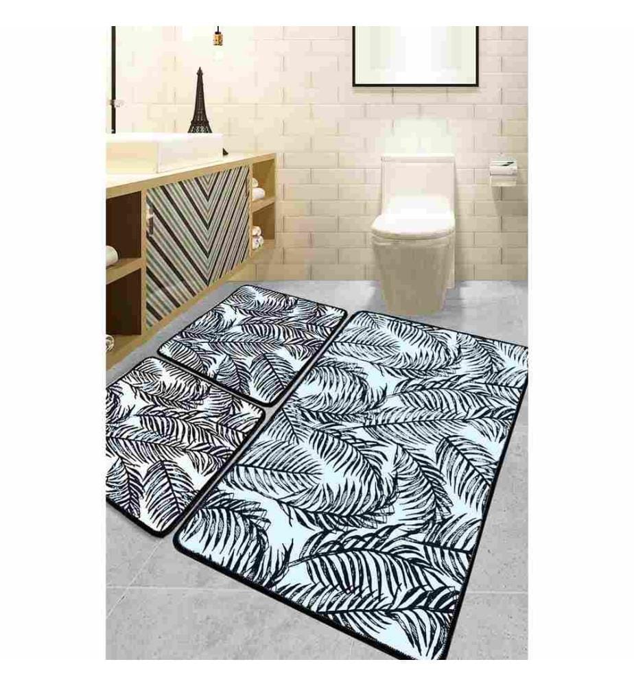 Badematten-Set, 3-teilig, mehrfarbig, 100% Polyester