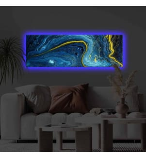 Pittura decorativa su tela illuminata a led, multicolore, tela di poliestere