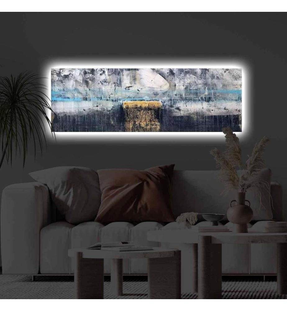 Dekorative Leinwandbilder mit Led-Beleuchtung, Multicolor, Polyester-Leinwand