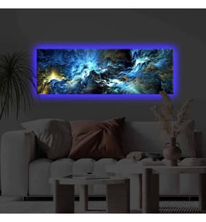 Pittura decorativa su tela illuminata a led, multicolore, tela di poliestere