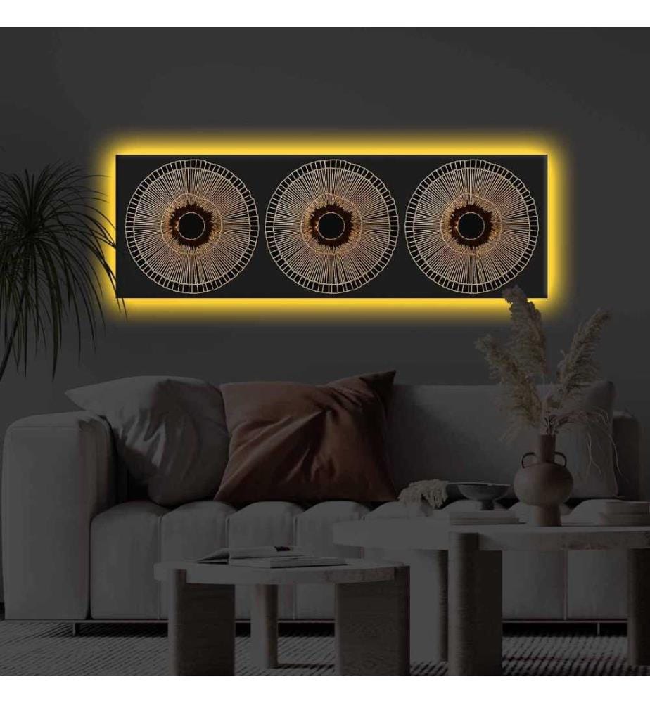Dekorative Leinwandbilder mit Led-Beleuchtung, Multicolor, Polyester-Leinwand