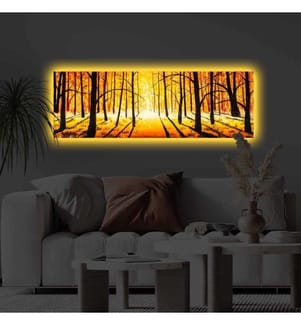 Pittura decorativa su tela illuminata a led, multicolore, tela di poliestere