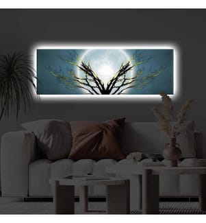 Pittura decorativa su tela illuminata a led, multicolore, tela di poliestere