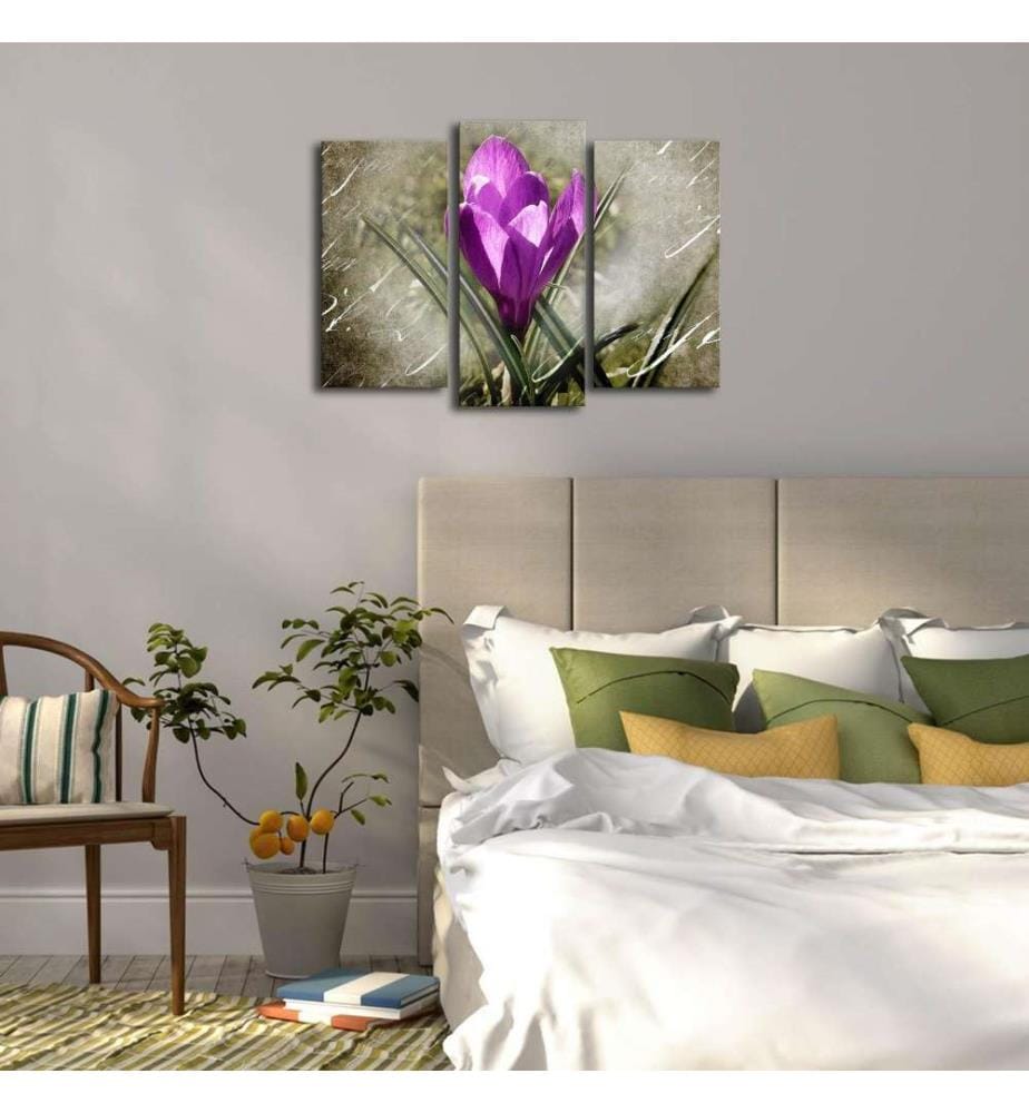 Dekorative Led beleuchtete Leinwand Gemälde, 3 Stück, Multicolor, Wildleder Leinwand