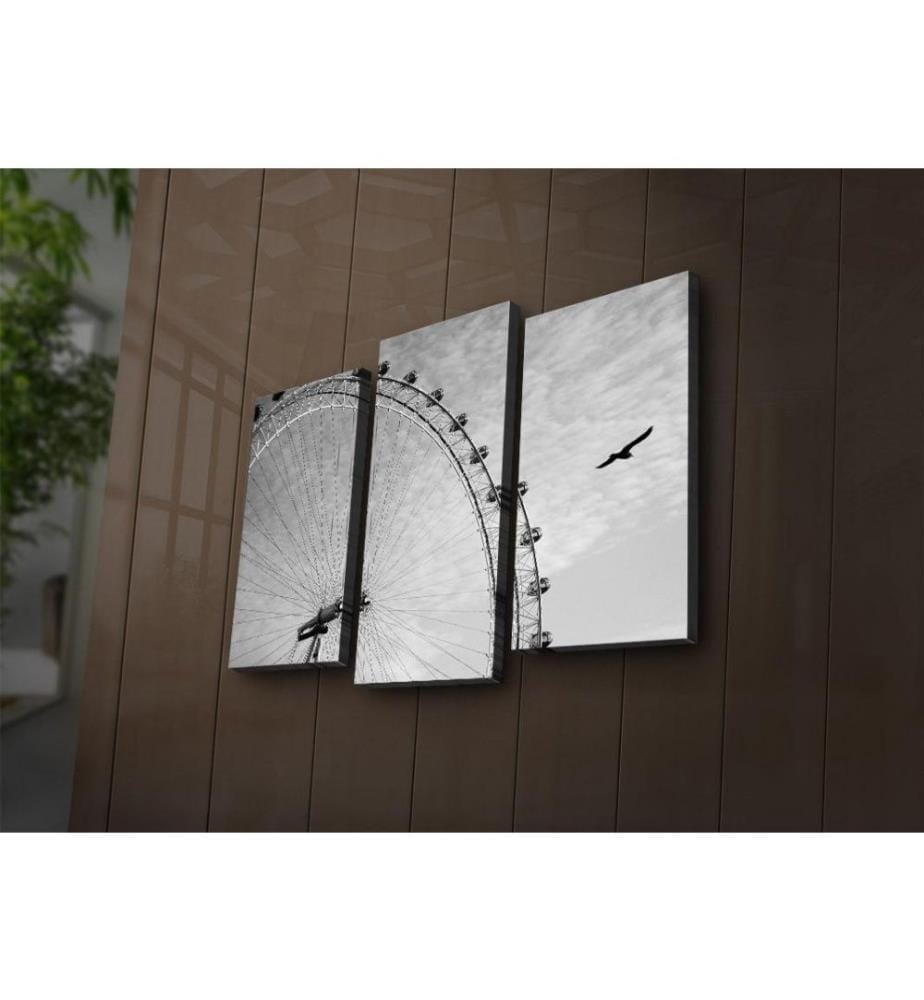 Dekorative Led beleuchtete Leinwand Gemälde, 3 Stück, Multicolor, Wildleder Leinwand