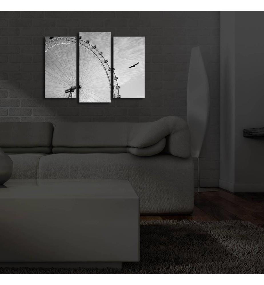 Dekorative Led beleuchtete Leinwand Gemälde, 3 Stück, Multicolor, Wildleder Leinwand