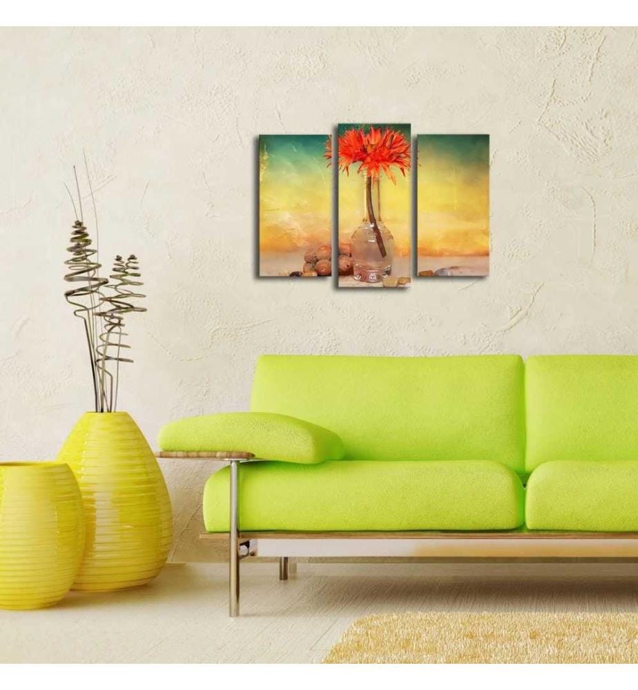 Dekorative Led beleuchtete Leinwand Gemälde, 3 Stück, Multicolor, Wildleder Leinwand