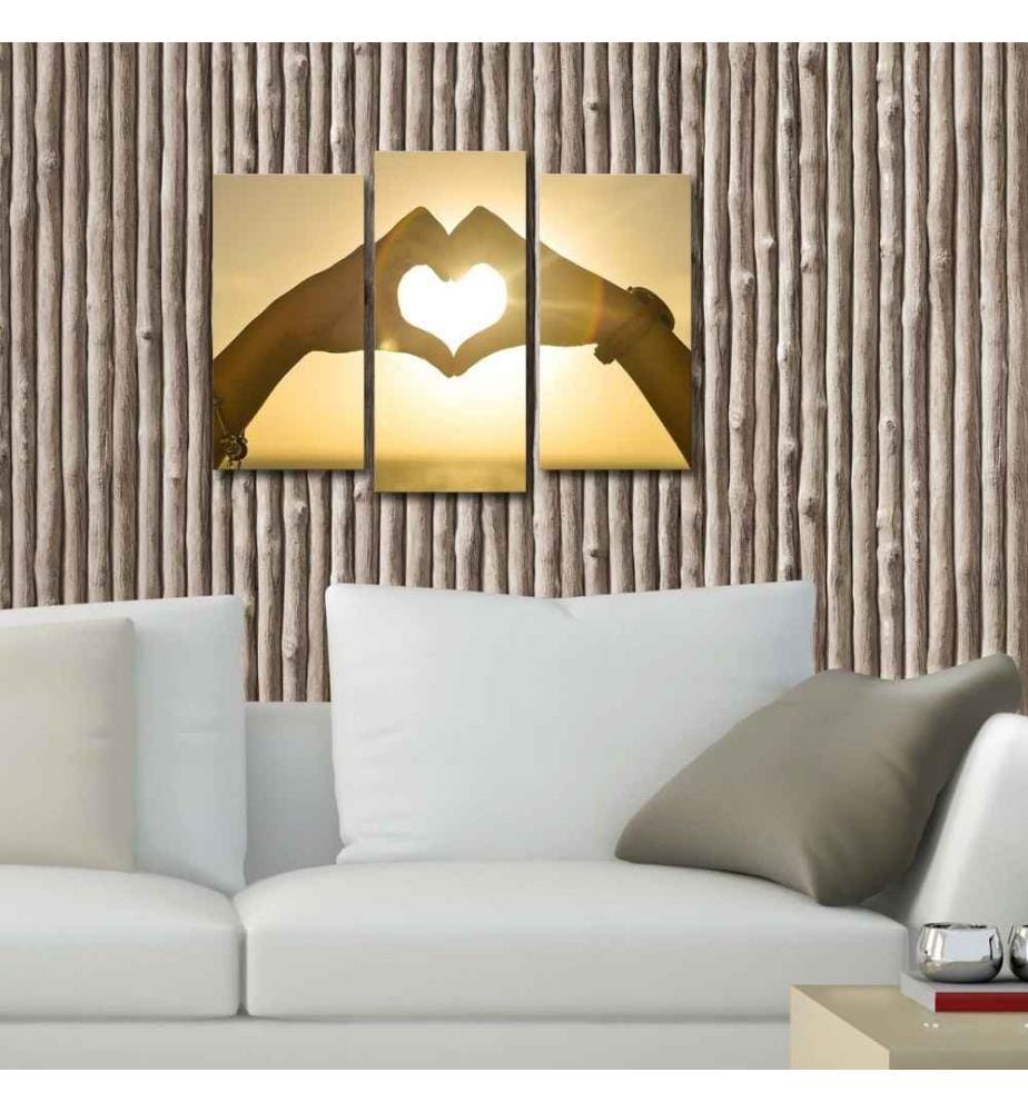 Dekorative Led beleuchtete Leinwand Gemälde, 3 Stück, Multicolor, Wildleder Leinwand