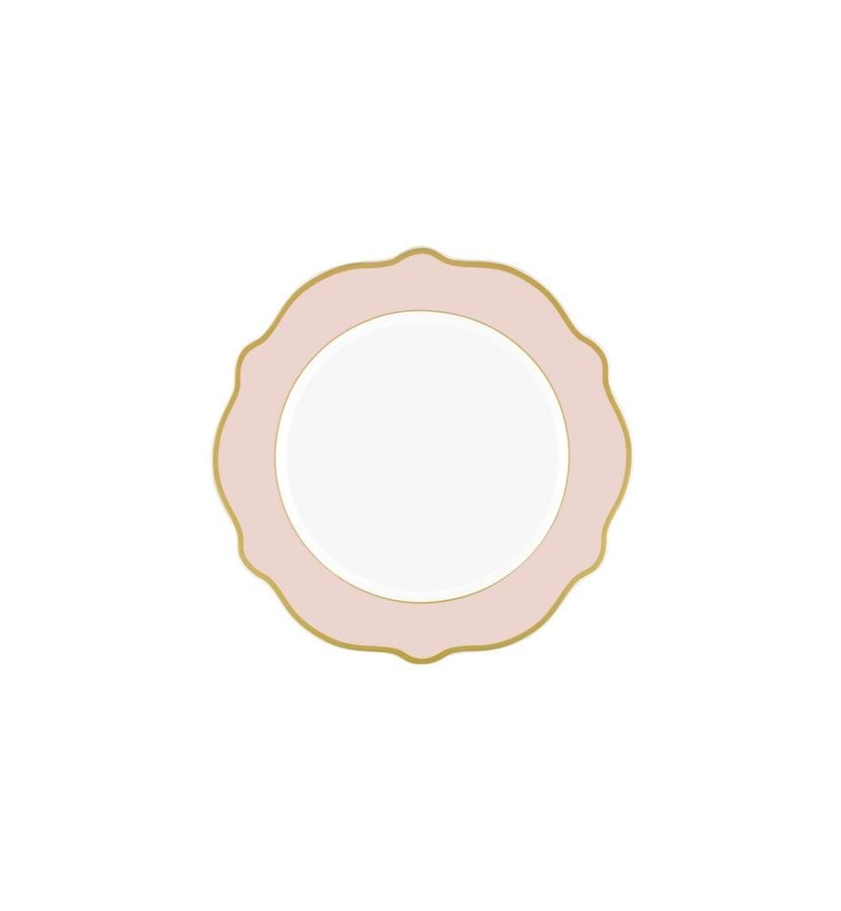Dessertteller Set, 6 Stücke, Rosa, 100% Porcelain