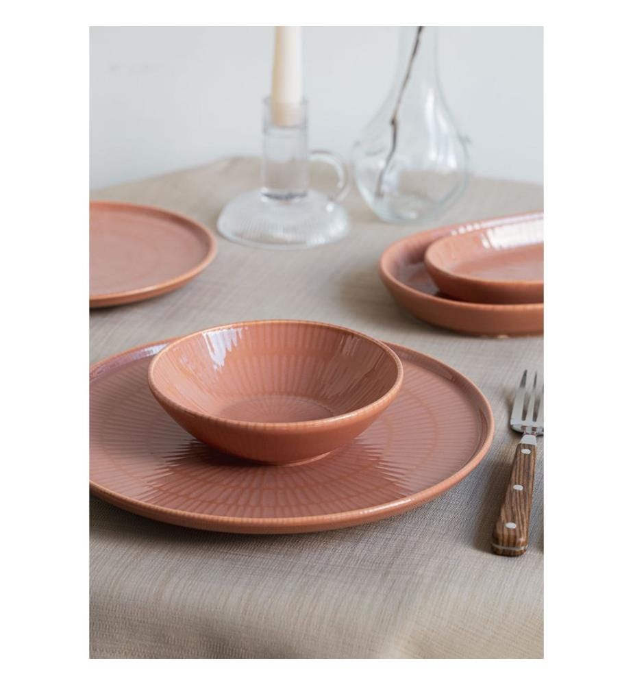 Service Plate, Salmon, 100% Ceramic
