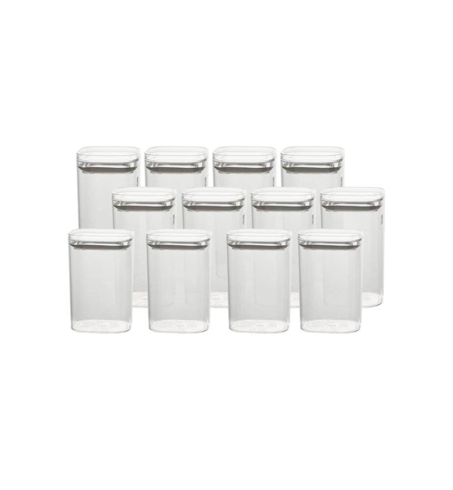 Spice Jar Set, 12 Pieces, Transparent, 100% Acrylic