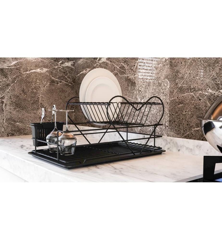 Dish Rack, Black, 100% Metal