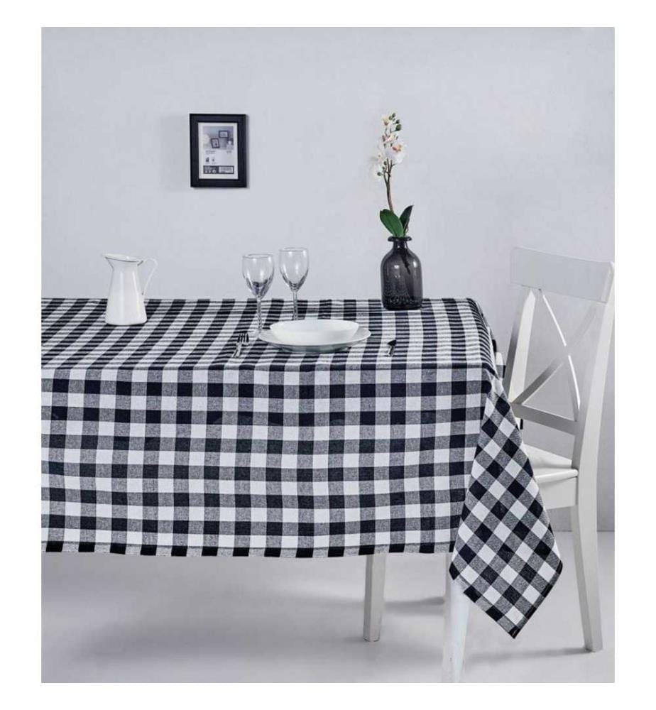 Nappe, noire, blanche, en coton