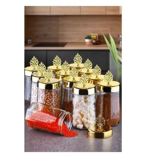 Set di contenitori, 12 pezzi, trasparente, vetro