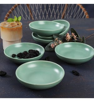 Keramik-Saucenschüssel-Set, 6-teilig, Grün, 100% Ceramic, Antibakteriell