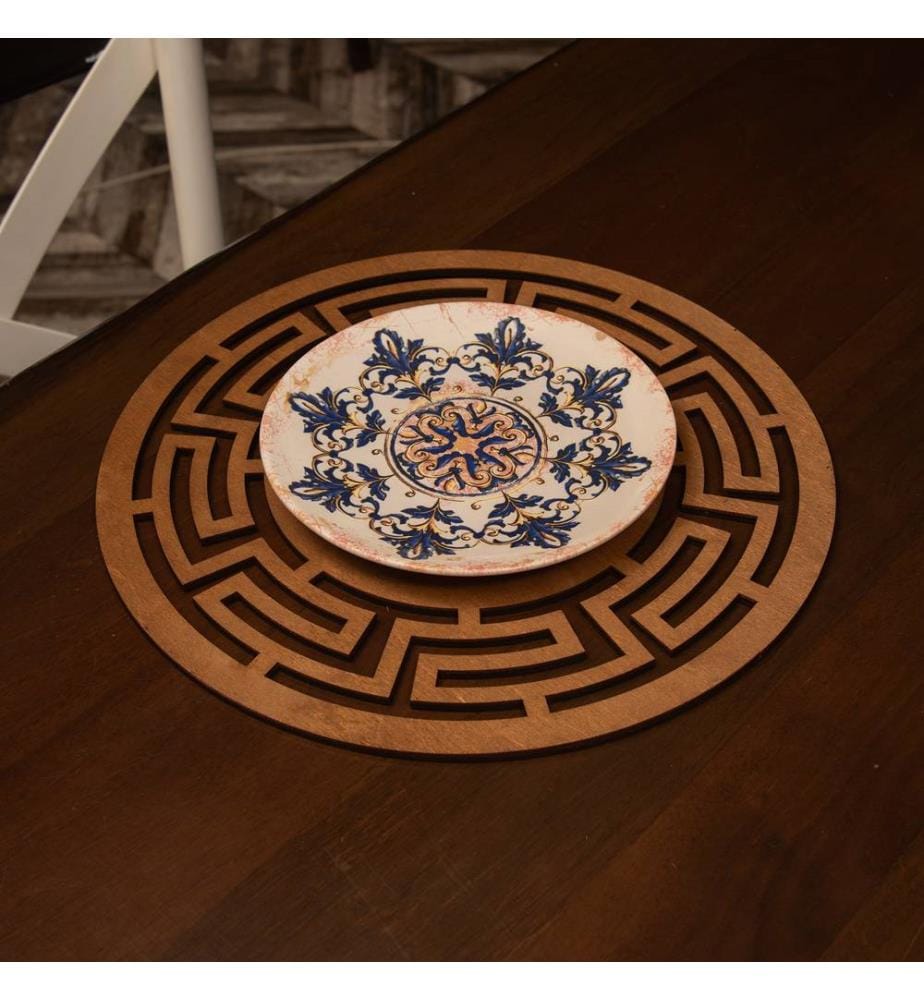 Table Mat Set, 6 Pieces, Walnut, 100% Wooden, Handmade