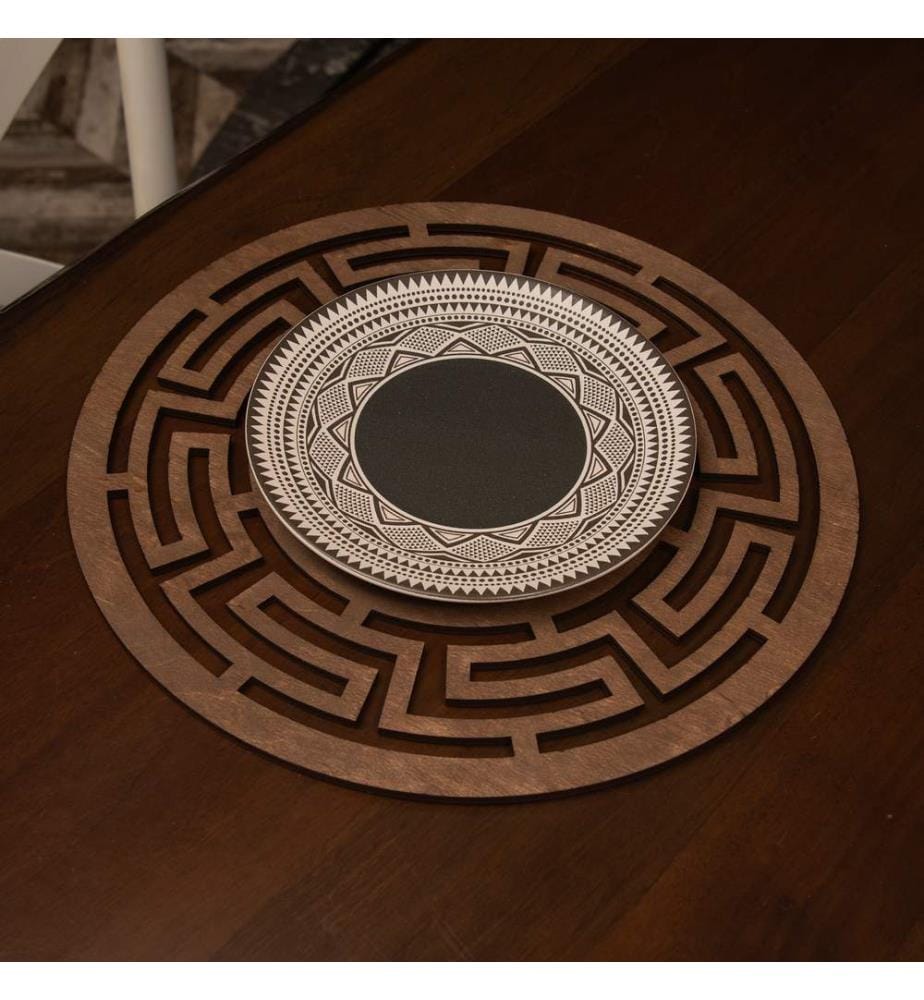 Table Mat Set, 6 Pieces, Wenge, 100% Wooden, Handmade