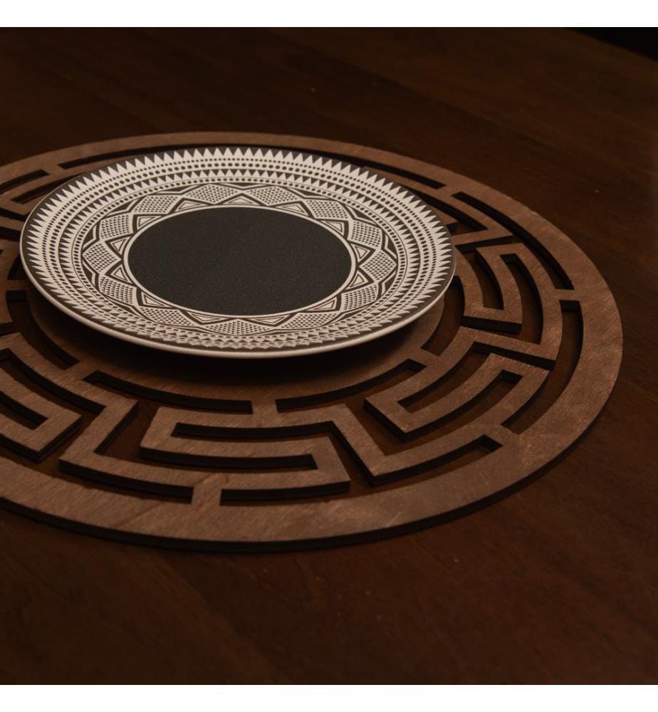 Table Mat Set, 6 Pieces, Wenge, 100% Wooden, Handmade