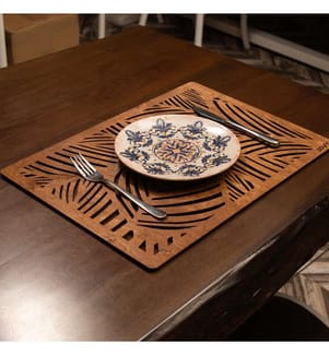 Tischset, 6-teilig, Walnuss, 100% Holz, Handgefertigt