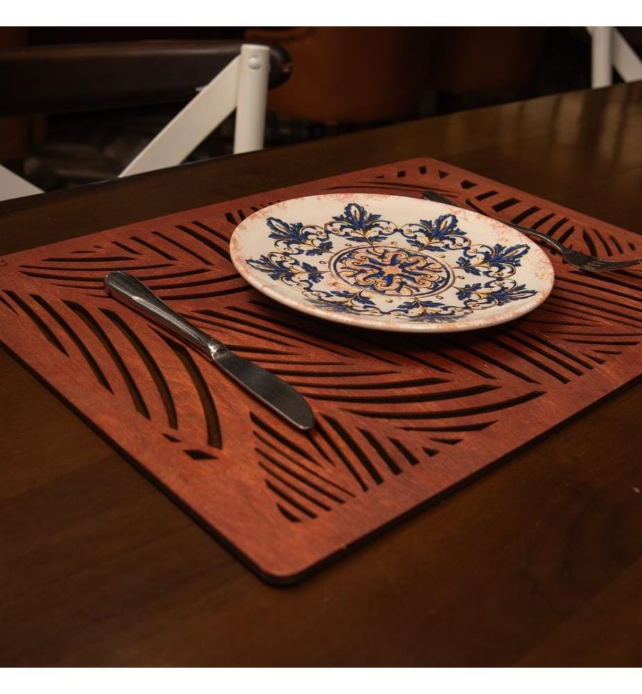 Table Mat Set, 6 Pieces, Rose, 100% Wooden, Handmade