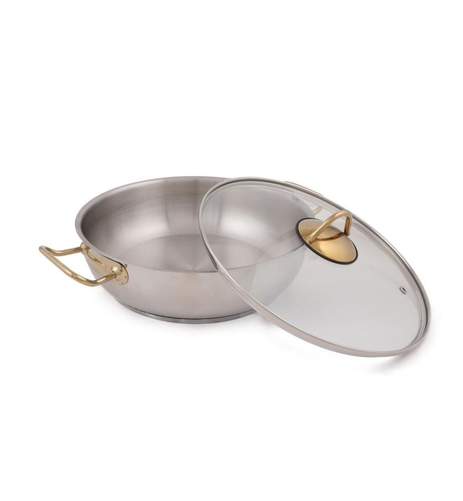 Pot Set, 2 Pieces, Silver, Gold, 100% Stainmless Steeml