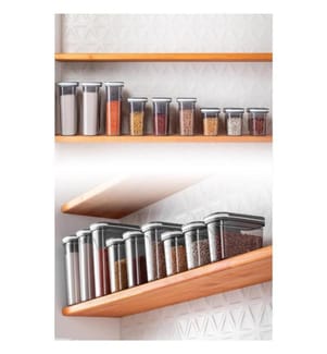 Storage Box Set, 9 Pieces, Anthracite, Plastic, Bpa Free