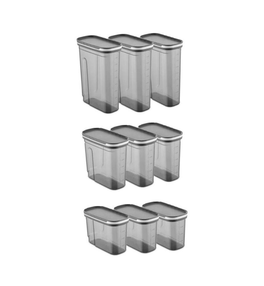 Storage Box Set, 9 Pieces, Anthracite, Plastic, Bpa Free