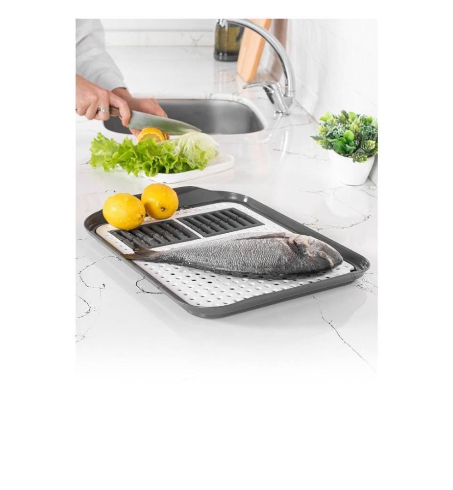 Dish Rack, Grey, White, Plastic, Bpa Free