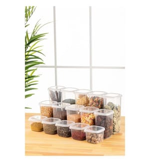 Set di contenitori, 15 pezzi, Bianco, 100% Plastic
