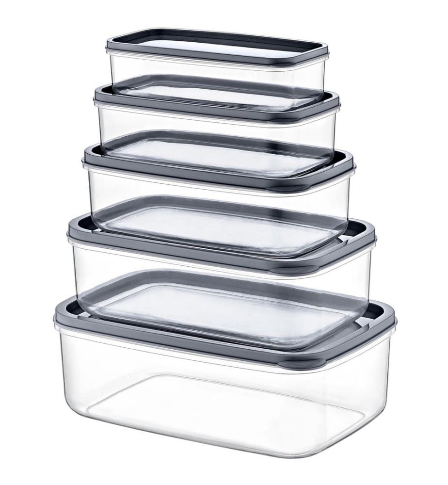 Storage Box Set, 10 Pieces, Transparent, 100% Plastic