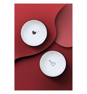 Schüsselset, 2 Stück, Weiss, Schwarz, 100% Porcelain