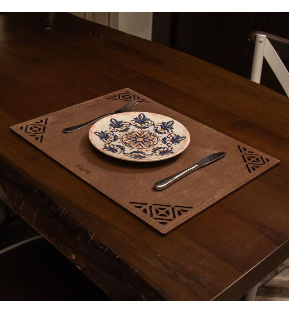 Table Mat Set, 4 Pieces, Wenge, 100% Wooden, Handmade