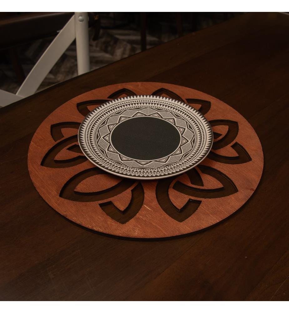 Table Mat Set, 4 Pieces, Rose, 100% Wooden, Handmade