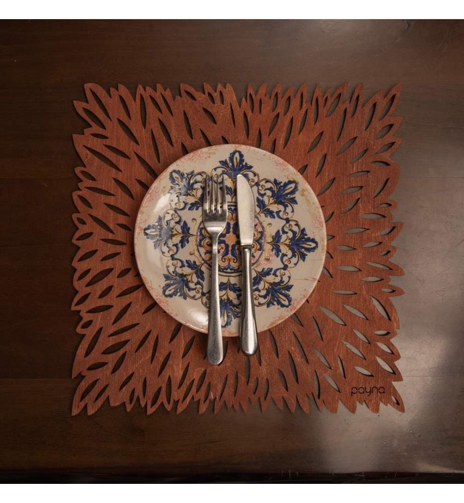 Table Mat Set, 4 Pieces, Rose, 100% Wooden, Handmade