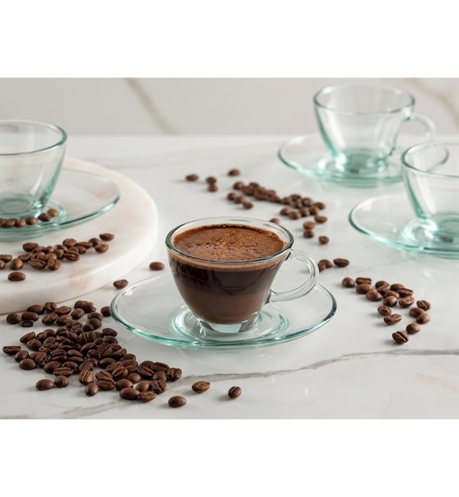 Kaffeetassen-Set, 8-teilig, transparent, 100 % Glas