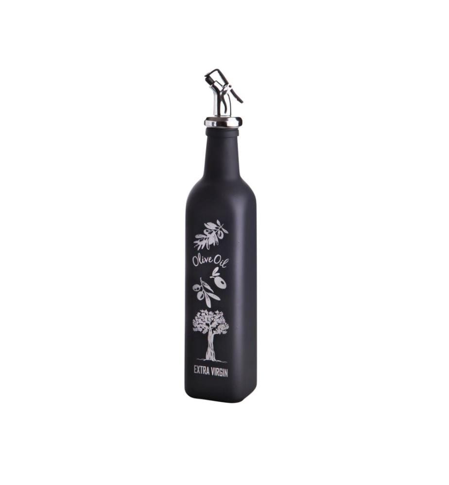 Ölspender-Set, 2-teilig, Schwarz, Silber, Glas