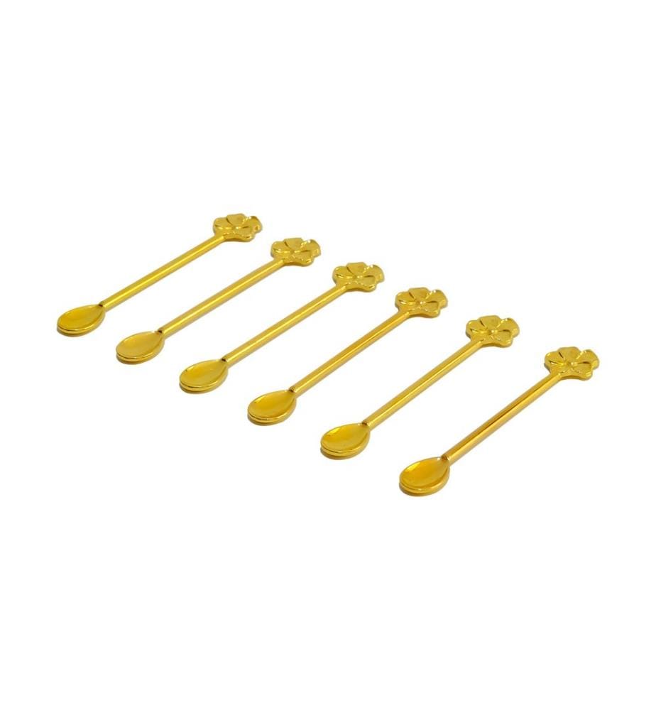 Löffelset, 6-teilig, Gold, 100 % Zamak