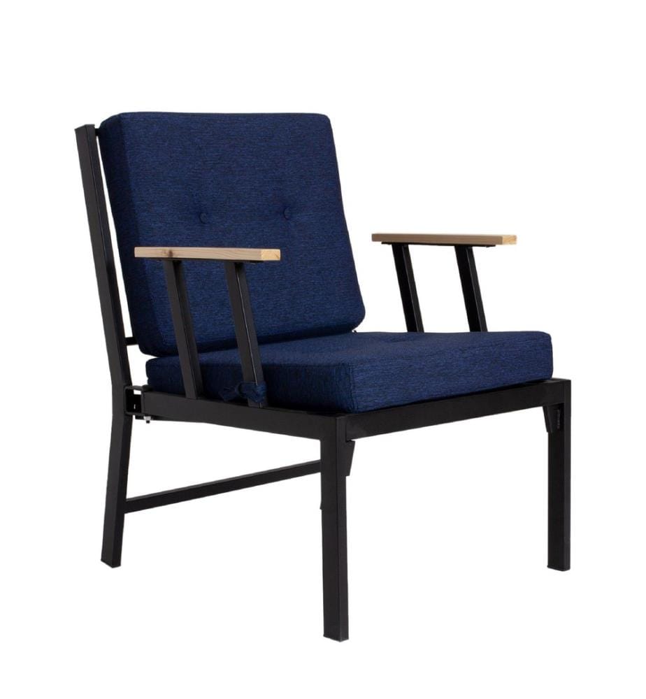Divano Sedile Da Giardino 1, Blu Scuro, Metallo Telaio