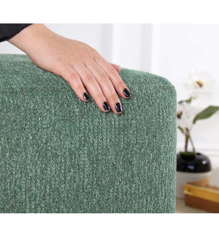 Pouf, vert, 50% coton / 50% lin