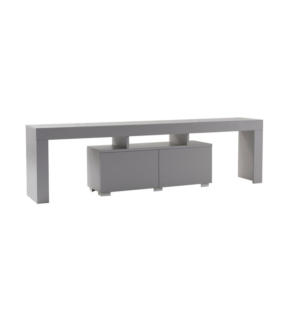 Meuble TV, gris, PANNEAU DE PARTICULES 100 % MÉLAMINÉ